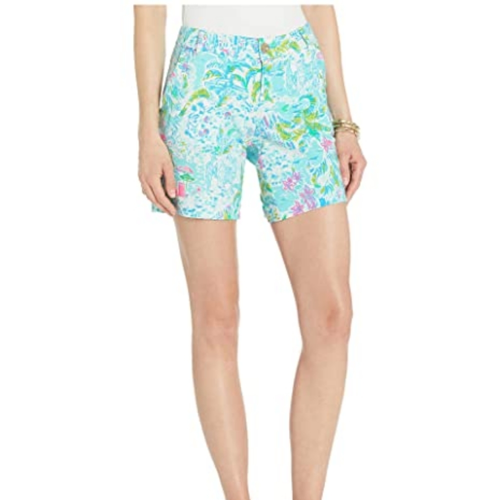 Lilly Pulitzer Jayne Knit Shorts what a lovely place NWT SZ 16